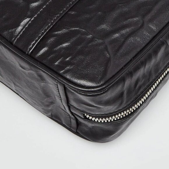 Prada Black Antique Nappa Leather Top Handle Bag 1BB092 - Picture 4 of 12